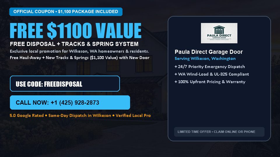 Paula Direct Garage Door FREE Haul-Away & Heavy-Duty Tracks with New Door in Wilkeson, WA